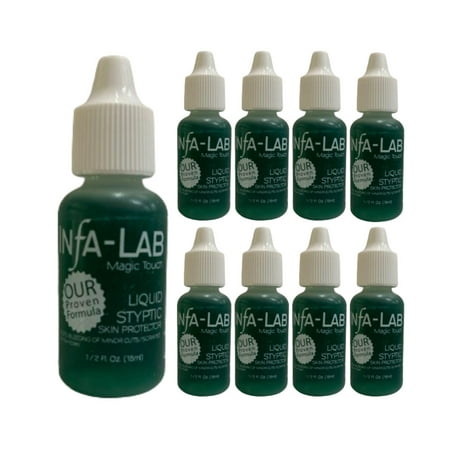 Infalab Magic Touch Liquid Styptic Skin Protector - 1/2 oz for Swift Wound Relief (9 pieces)