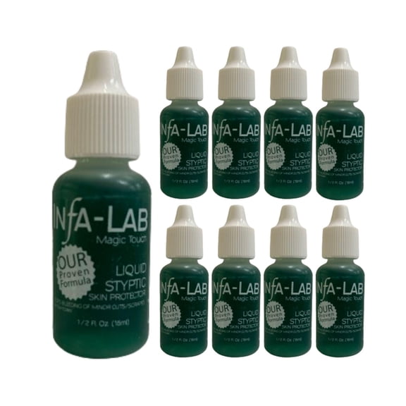 Infalab Magic Touch Liquid Styptic Skin Protector - 1/2 oz for Swift Wound Relief (9 pieces)