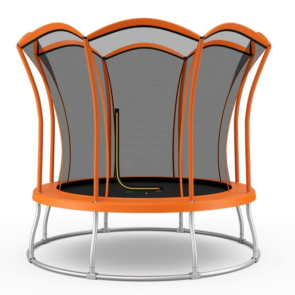 Infans 10FT Recreation Trampoline W/Exclusive Flower Shape Enclosure Net