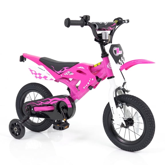 Infans 12" Kids Bike w/Removable Training Wheels Dual Brake System for Ages 3-4 Years