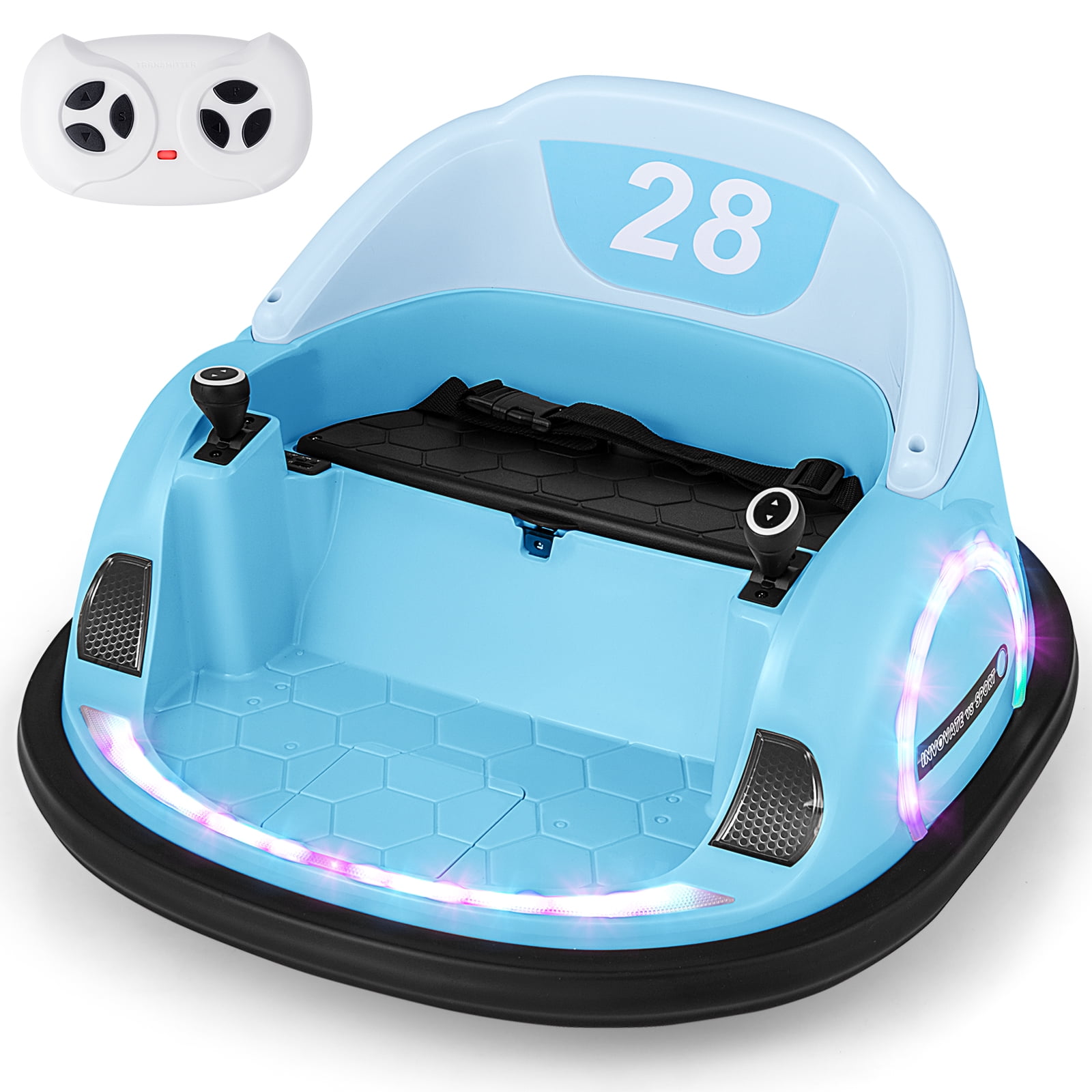 Infans 12V Electric 360° Spin Car Toy Ride on Bumper Car for Toddlers w ...
