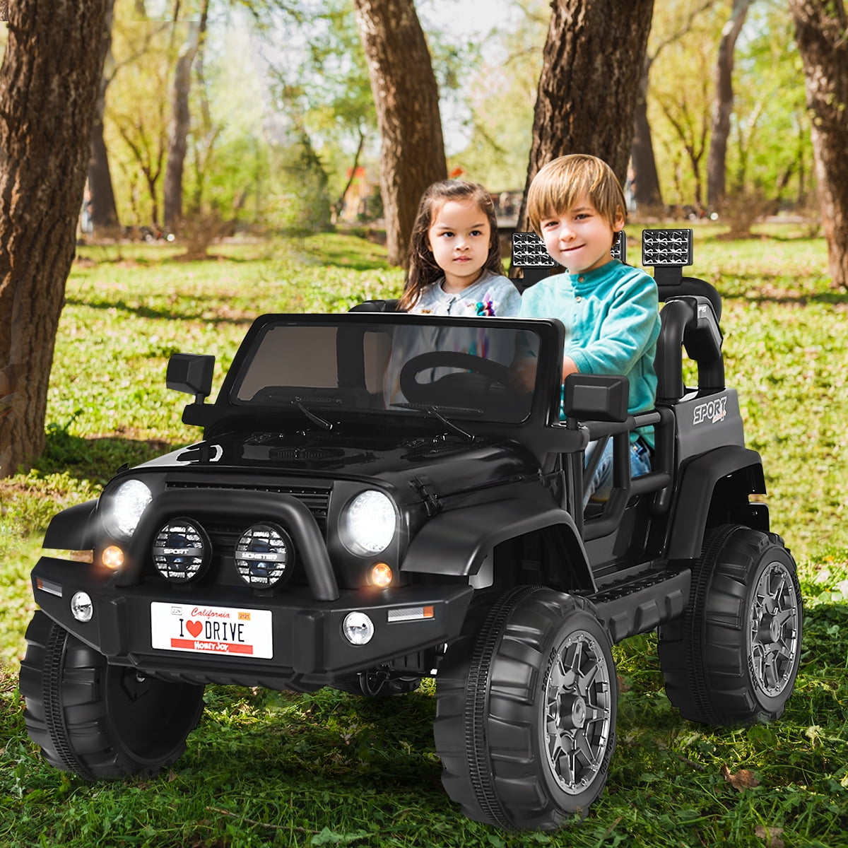 Infans 12V Kids Ride On Car 2 Seater Truck RC Electric Vehicle w ...