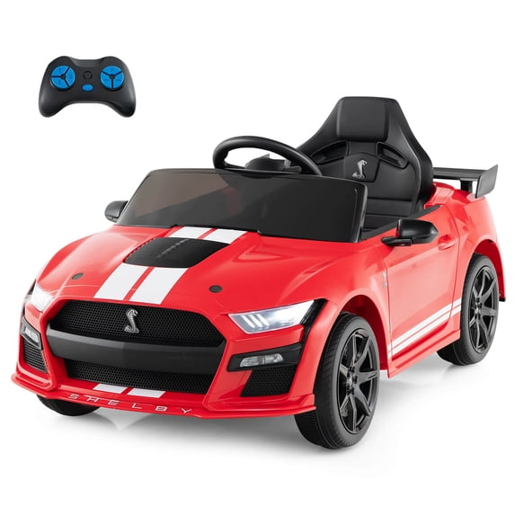 INFANS 12V Licensed Ford Mustang Shelby GT500 kids ride on car with remote control, red