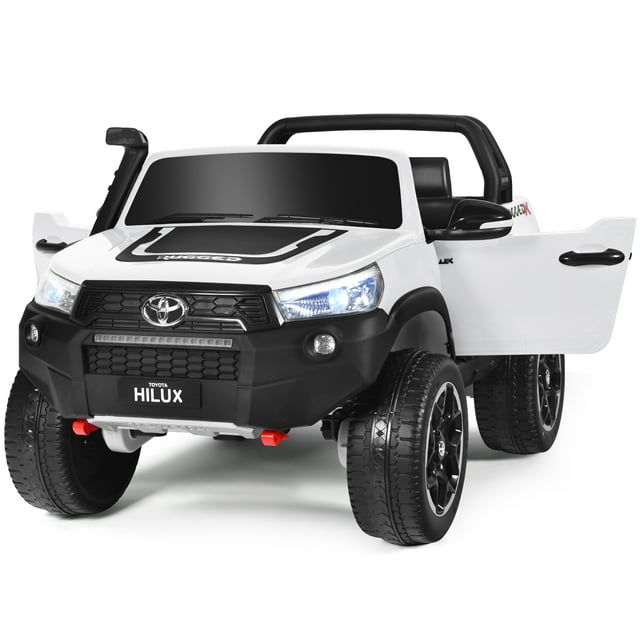 Infans 2*12V Licensed Toyota Hilux Ride On Truck Car 2-Seater 4WD Remote Control White