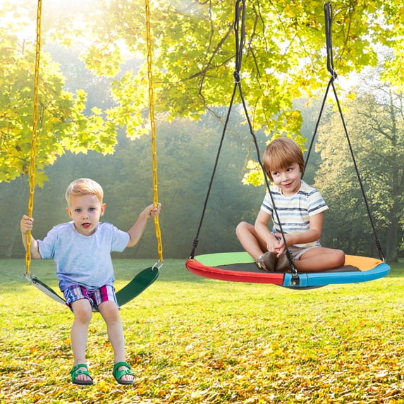 Infans 2-Pack Swing Set Swing Seat Replacement & Saucer Tree Swing for Indoor & Outdoor
