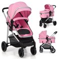 thumbnail image 1 of Infans 2 in 1 Convertible Baby Stroller High Landscape Infant Stroller Pink, 1 of 6