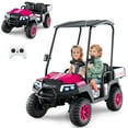 thumbnail image 1 of Infans 24V 7AH Kids Golf Cart 4WD 2 Seater Ride on Car w/ Sun Shade & Storage Trunk Pink, 1 of 7