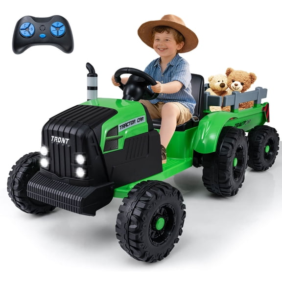 Infans 24V Ride On Tractor for Kids with Detachable Trailer Remote Control Music