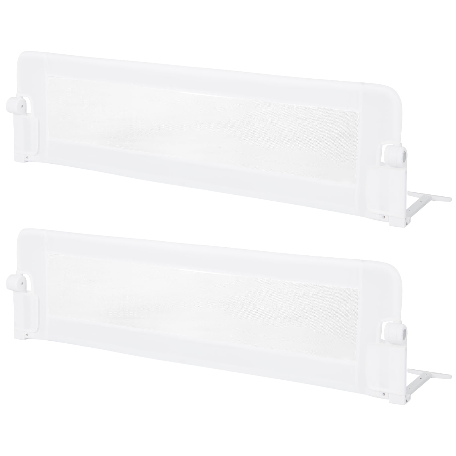 Infans 2PCS 60" Toddler Foldable Bed Rail w/Adjustable Safety Strap Bedrail Guard White