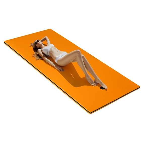 Infans 3-Layer Tear-proof Water Mat Floating Pad Island Water Sports Relaxing Orange