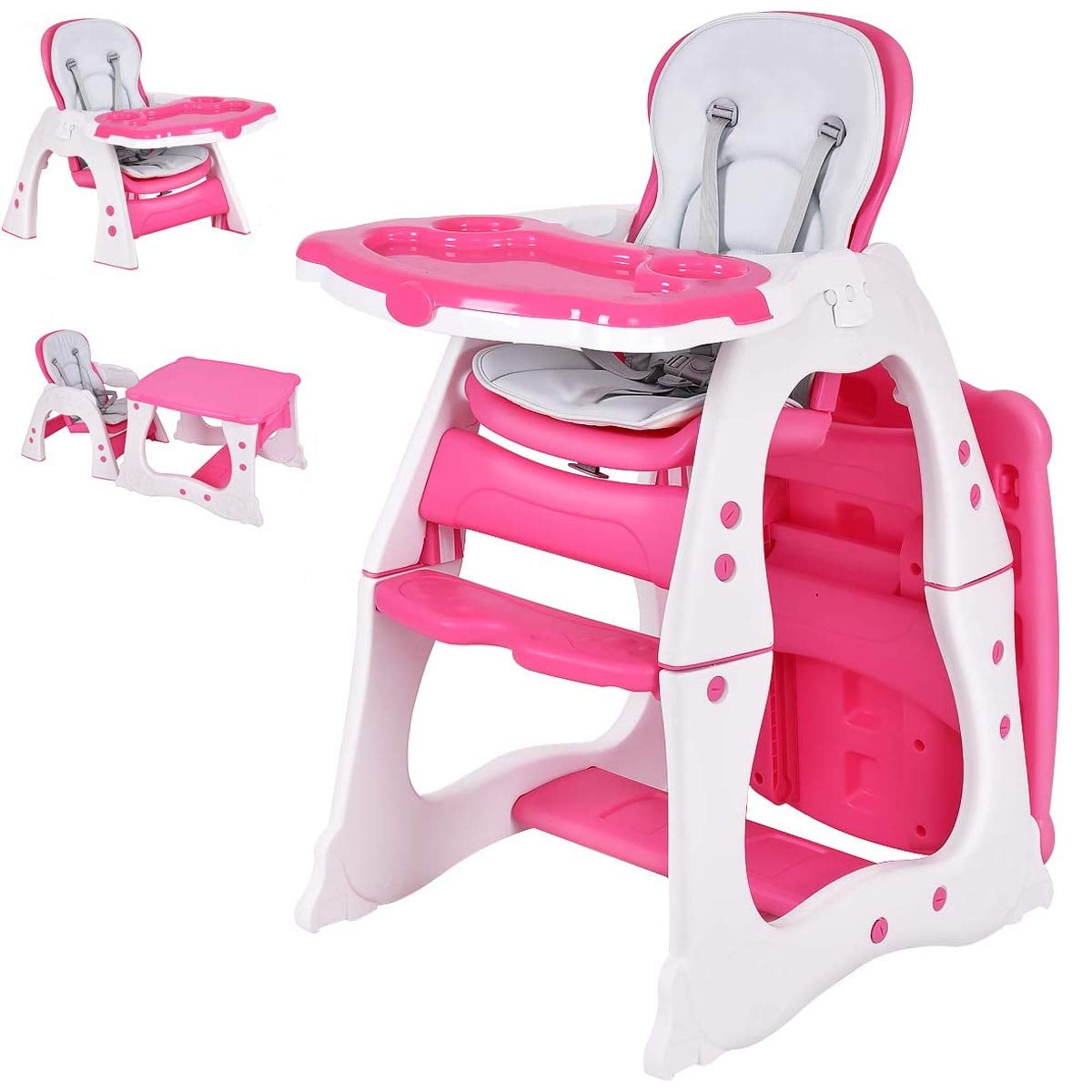 Infans 3 in 1 Baby High Chair Play Table Seat Booster Toddler Feeding Tray