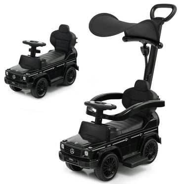 Infans 3 in 1 Ride on Push Car Mercedes Benz G350 Stroller Sliding Car w/ Canopy Black