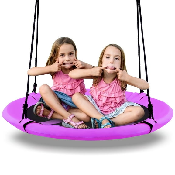 Infans 40" Flying Saucer Tree Swing Indoor Outdoor Play Set Kids Christmas Gift Purple