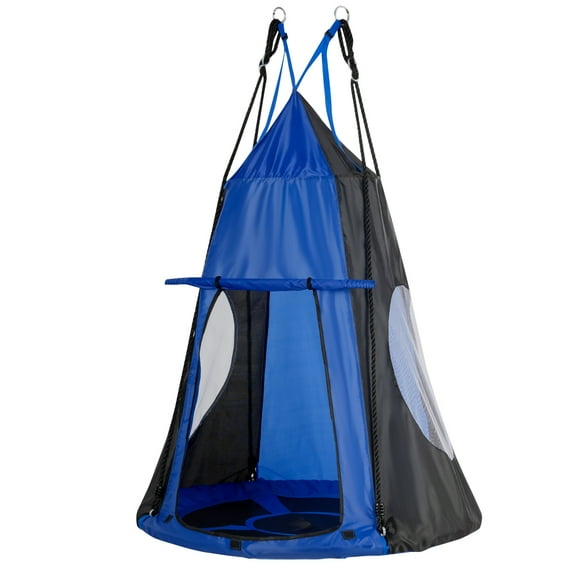 Infans 40" Kids Hanging Chair Swing Tent Set Hammock Nest Pod Seat Blue