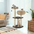 thumbnail image 1 of Infans 41" Rattan Cat Tree Cat Activity Tree w/Napping Perch & Hanging Rope, 1 of 6