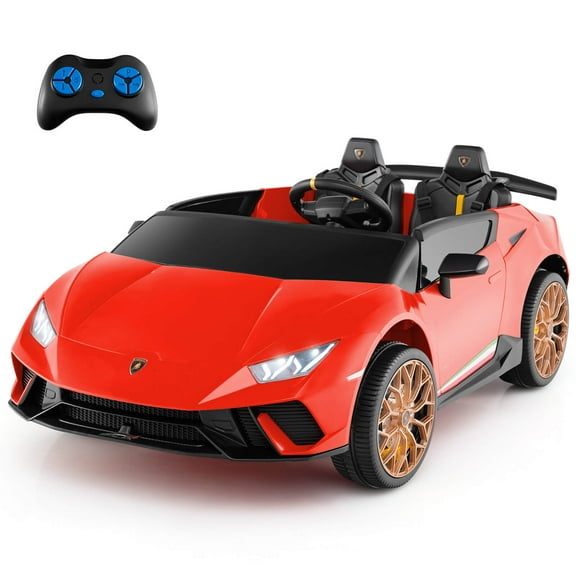Infans 4WD 2-Seater Ride on Car, Licensed Lamborghini Kids Vehicles w/ Remote Control