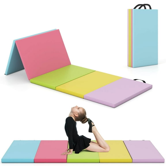 Infans 5-Panel Folding Gymnastics Thick Mat 6.6' x 2.5' Tumbling Mat for Kids