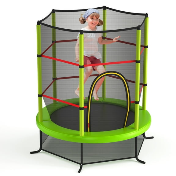 Infans 55" Kids Trampoline Bouncing Jumping Mat Recreational Trampoline W/Enclosure Net