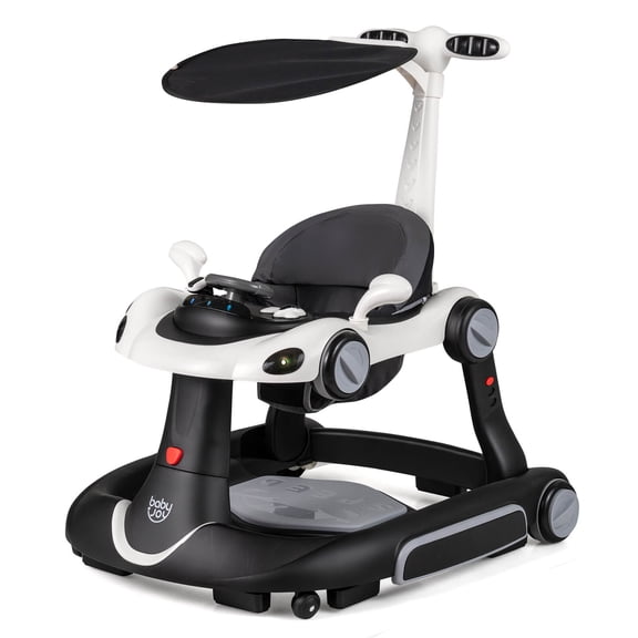 Infans 6-in-1 Baby Walker w/Canopy, Music, Lights, Speed/Height Adjustment & Wheels