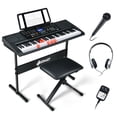 thumbnail image 1 of Infans 61-Key Electronic Keyboard Piano Set w/Lighted Key LCD Screen Stand Bench, 1 of 7