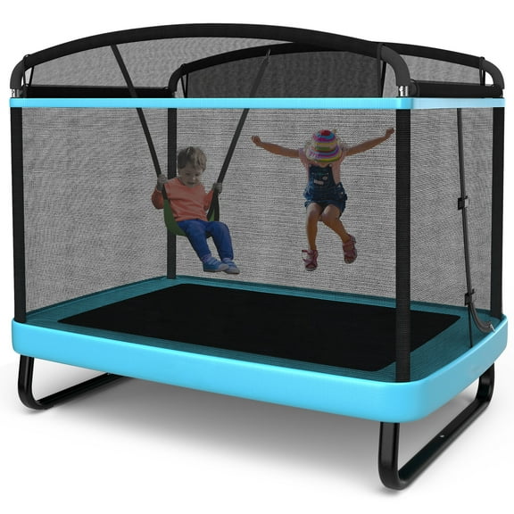 Infans 6FT Kids Recreational Trampoline W/Swing Safety Enclosure Indoor/Outdoor