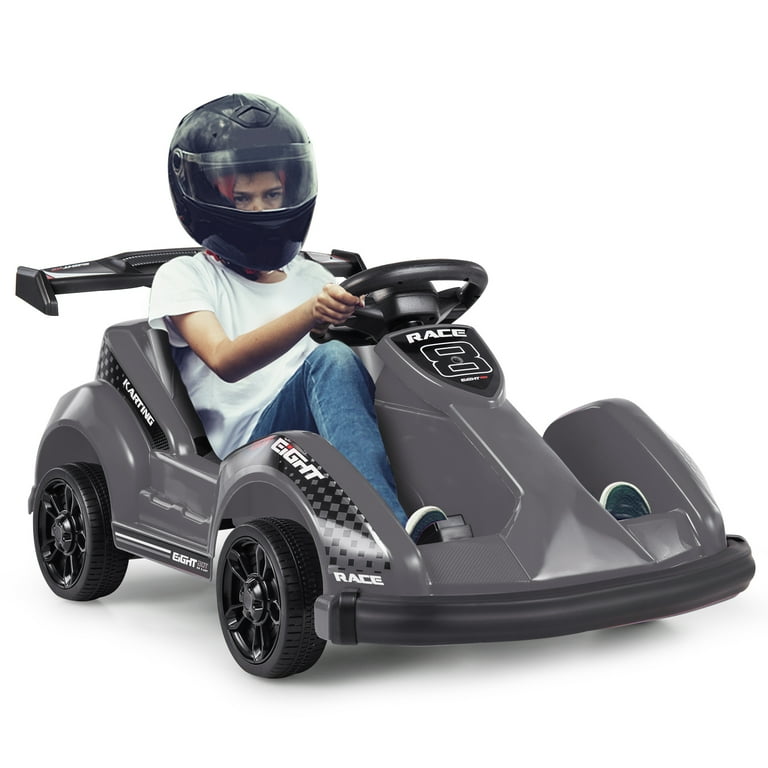 Infans 6V Battery Powered Go Kart Kids Ride On 4 Wheel Racer RC w/ Bumper & Music Infans 6V Battery Powered Go Kart Kids Ride On 4 Wheel Racer RC w/ Bumper & Music