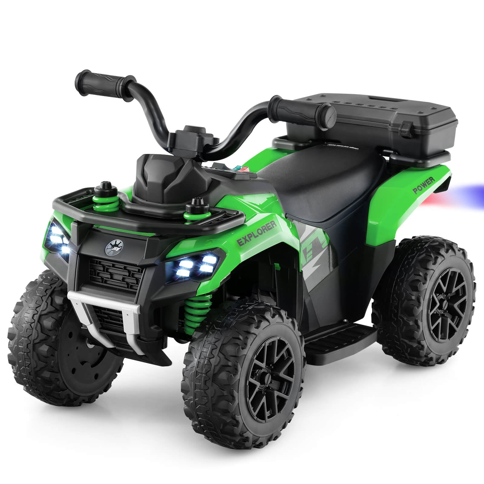 Infans 6V Kids Ride On ATV w/ Music & Spray Function USB Port Storage Box Toy Car