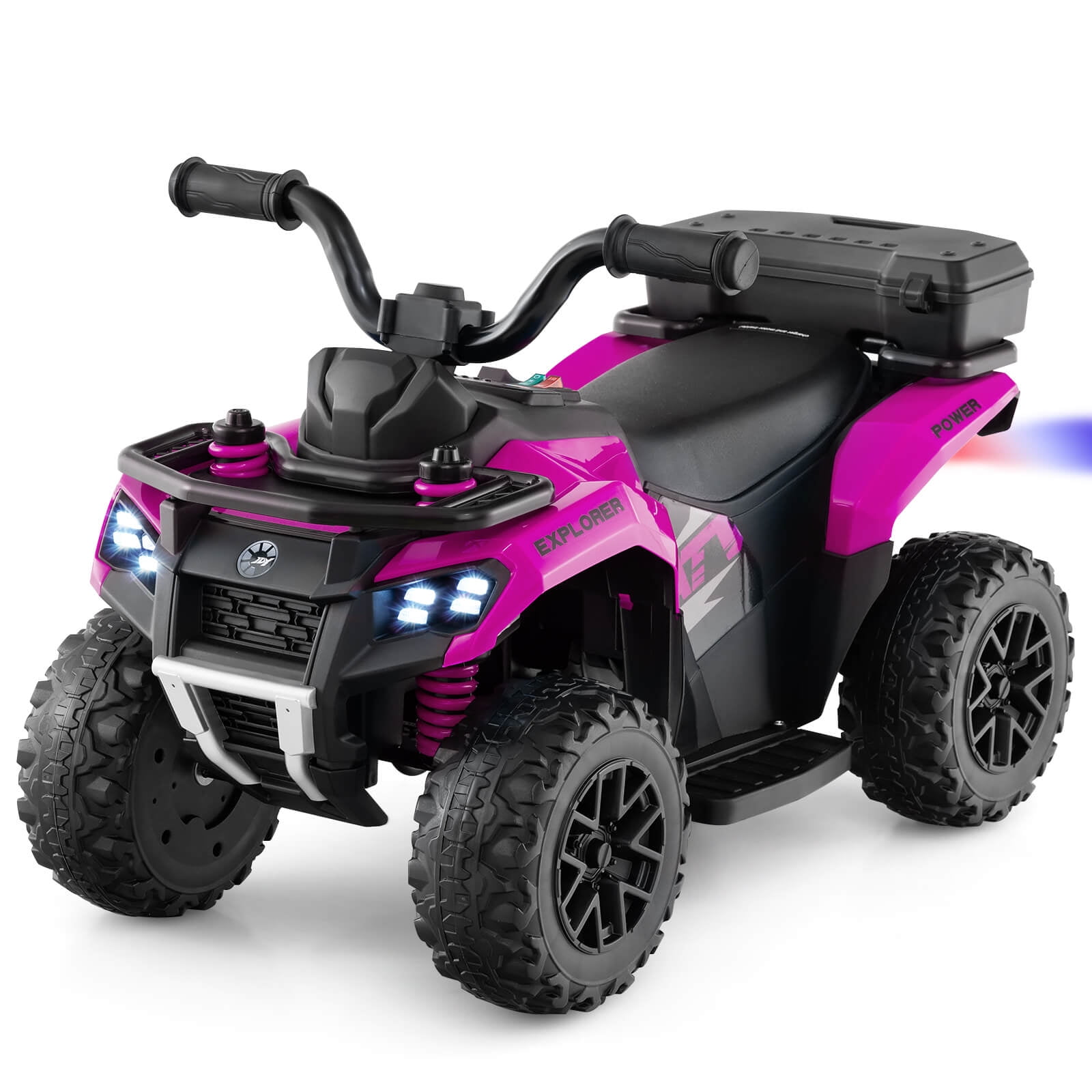 Infans 6V Kids Ride On ATV w/ Music & Spray Function USB Port Storage Box Toy Car