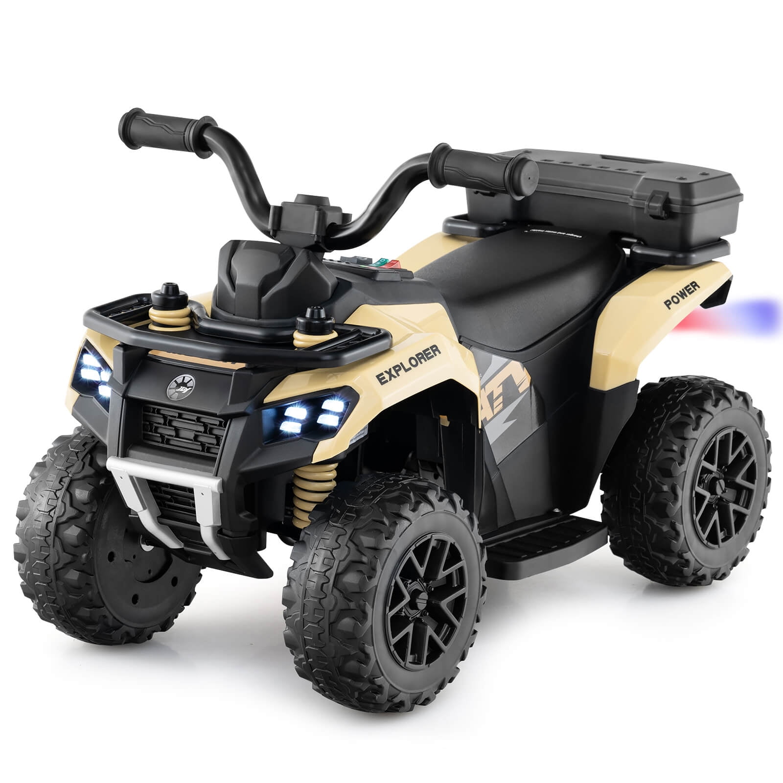 Infans 6V Kids Ride On ATV w/ Music & Spray Function USB Port Storage Box Toy Car