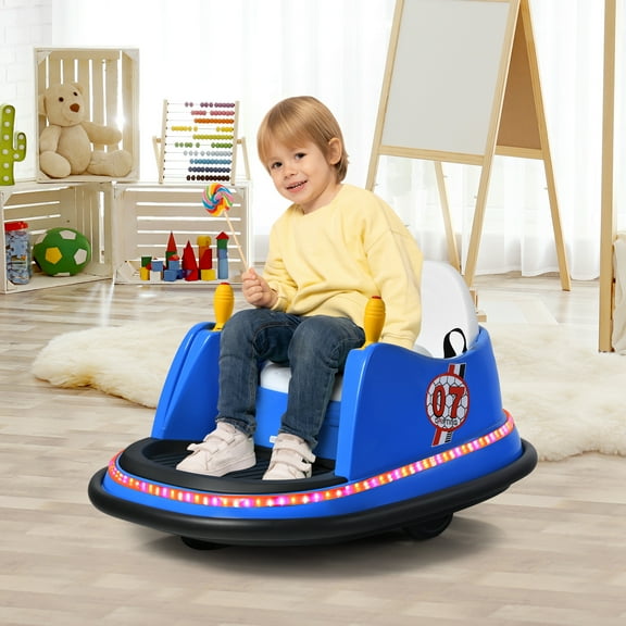 Infans 6V Kids Ride On Bumper Car Vehicle 360 Spin Race Toy w/ Remote Control Navy