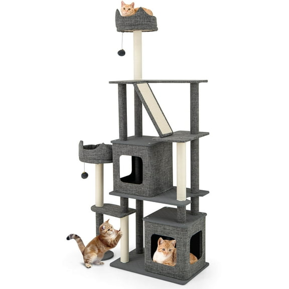 Infans 71" Tall Cat Tree for Indoor Cats Modern Multi-Level Cat Tower Activity Center