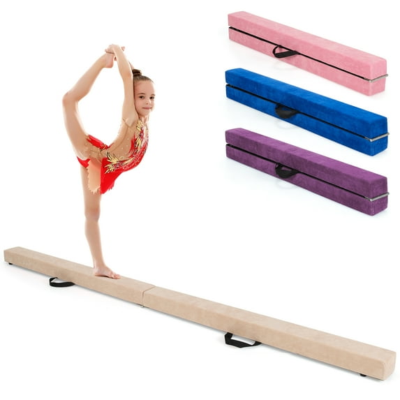 Infans 7FT Folding Gymnastic Beam Portable Floor Balance Beam w/Handles for Gymnasts
