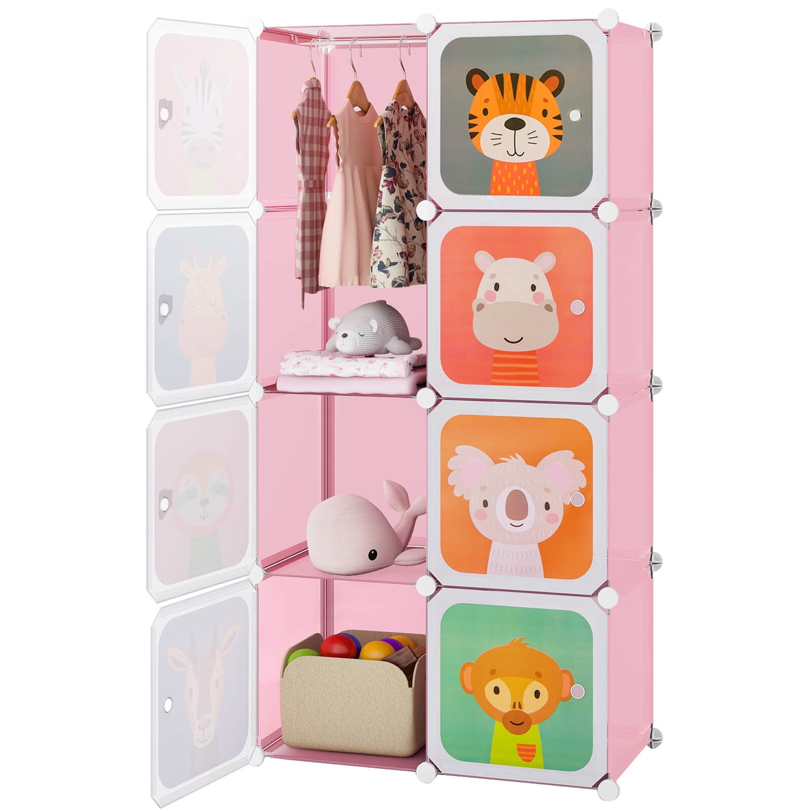 Infans 8-Cube Kids Wardrobe Baby Dresser Bedroom Armoire Clothes