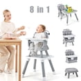 thumbnail image 1 of Infans 8-in-1 Baby High Chair w/ Double-layer Cushions Multifunctional Toddler, 1 of 7