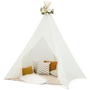 Infans 85" Height 5 Sides Huge Lace Teepee Tent for Kids w/ Light Strings
