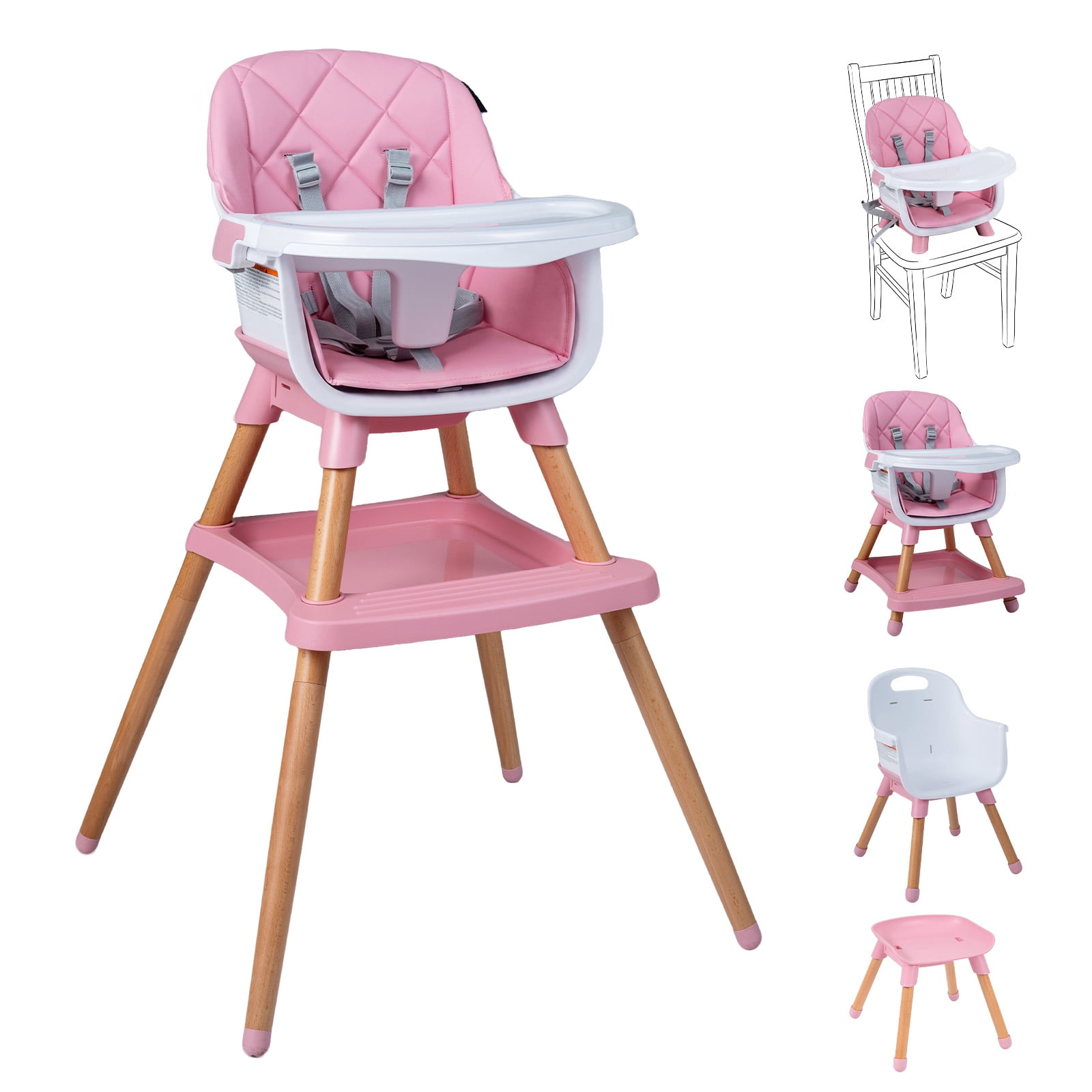 Infans 9-in-1 Convertible High Chair w/Harness & Waterproof Cushion for Babies Toddlers