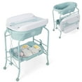 thumbnail image 1 of Infans Baby Changing Table w/Bathtub, Folding & Portable Diaper Station w/Wheels Blue, 1 of 5