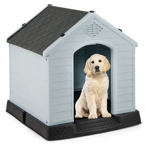 Infans Dog House Pet Puppy Shelter Waterproof Indoor/Outdoor Ventilate Gray