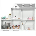 thumbnail image 1 of Infans Dollhouse Bookcase 2-Tier Wooden Multi-Purpose w/ Toy Space Gift for Kid’s Room, 1 of 7