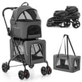 thumbnail image 1 of Infans Double Pet Stroller for 2 Dogs or Cats w/ 2 Detachable Carriers Safety Belt, 1 of 7