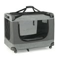 thumbnail image 1 of Infans Extra Large Portable Folding Dog Soft Crate w/ 4 Lockable Wheels Cat Carrier, 1 of 7