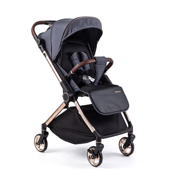 Infans Foldable Baby Stroller w/Reversible Handle Adjustable Backrest Canopy Cup Holder