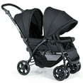 thumbnail image 1 of Infans Foldable Double Baby Stroller Lightweight Front & Back Seats Pushchair Black, 1 of 6