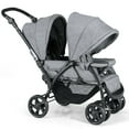 thumbnail image 1 of Infans Foldable Double Baby Stroller Lightweight Front & Back Seats Pushchair Gray, 1 of 6