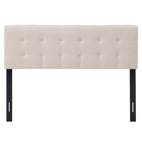 Infans Full/Queen Size Headboard Linen Fabric Upholstered Button Tufted Solid Wood Leg