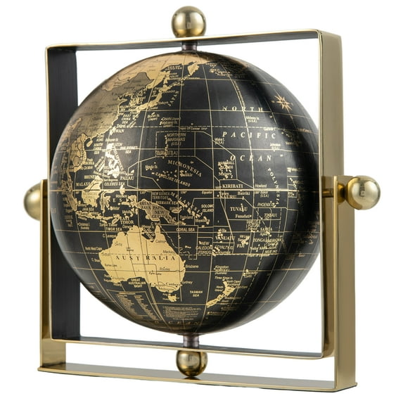 Infans Geographic 6 Inch 720° Swivel World Globe w/Clear Printing Square Frame Desktop