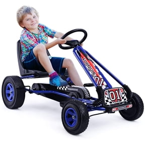 Infans Go Kart 4 Wheel Pedal Powered Kids Ride On Toy w/ Adjustable Seat Blue