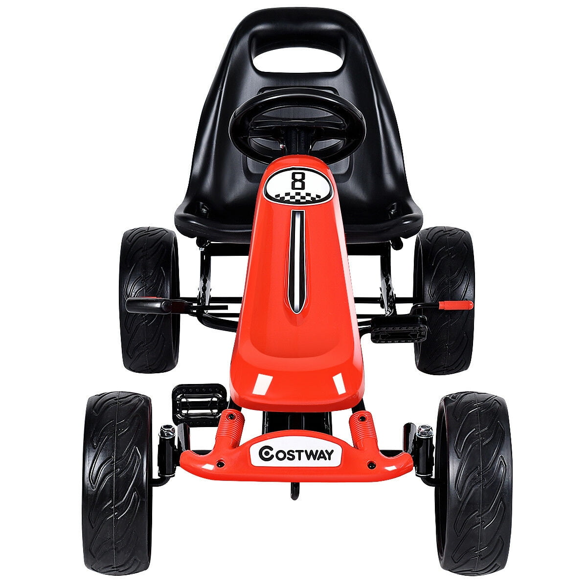 Red Adjustable Pedal Go Kart with EVA Wheels