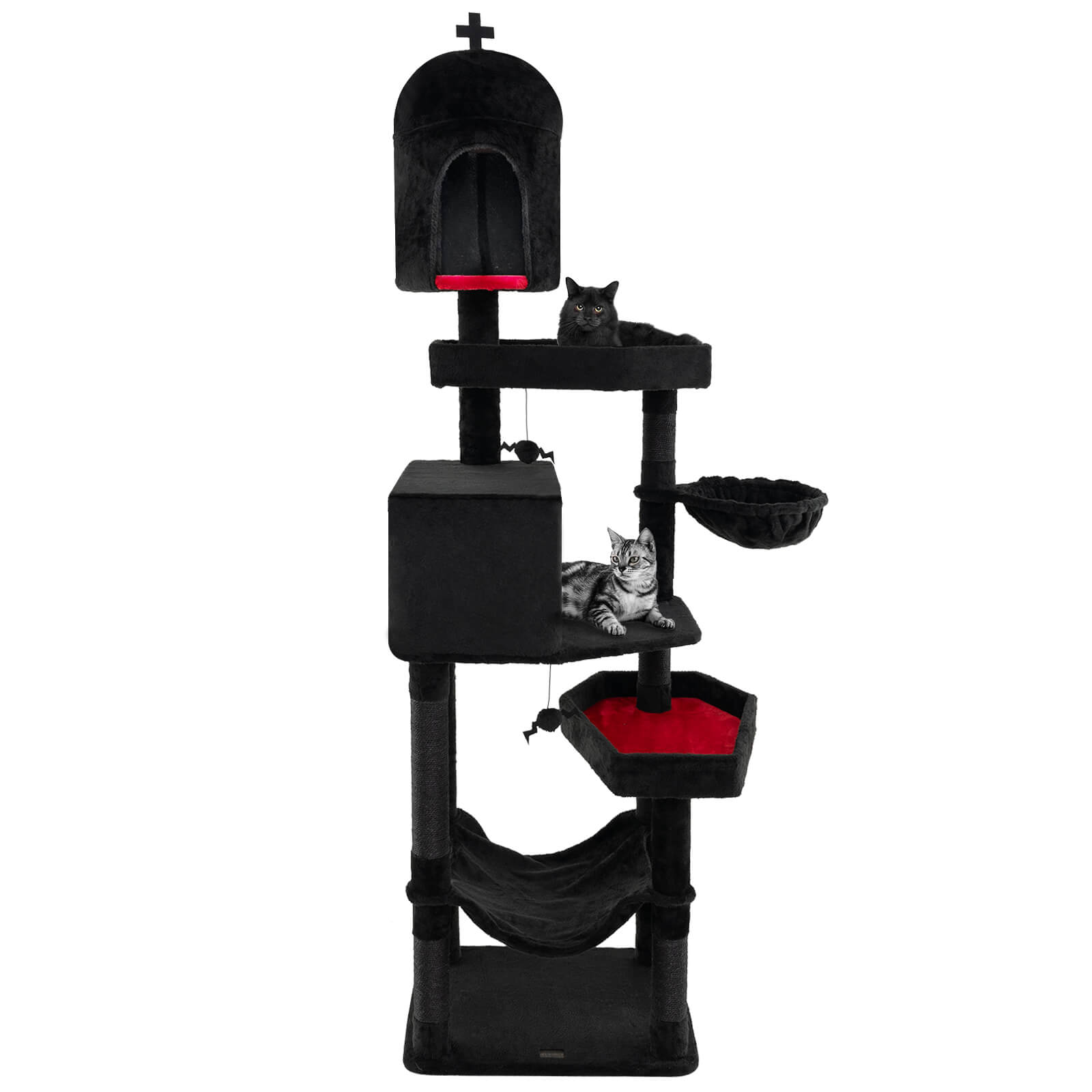 Infans Gothic Cat Tree for Indoor Cats Extra Large Cat Tower w/2 Cat Condos Coffin Bed