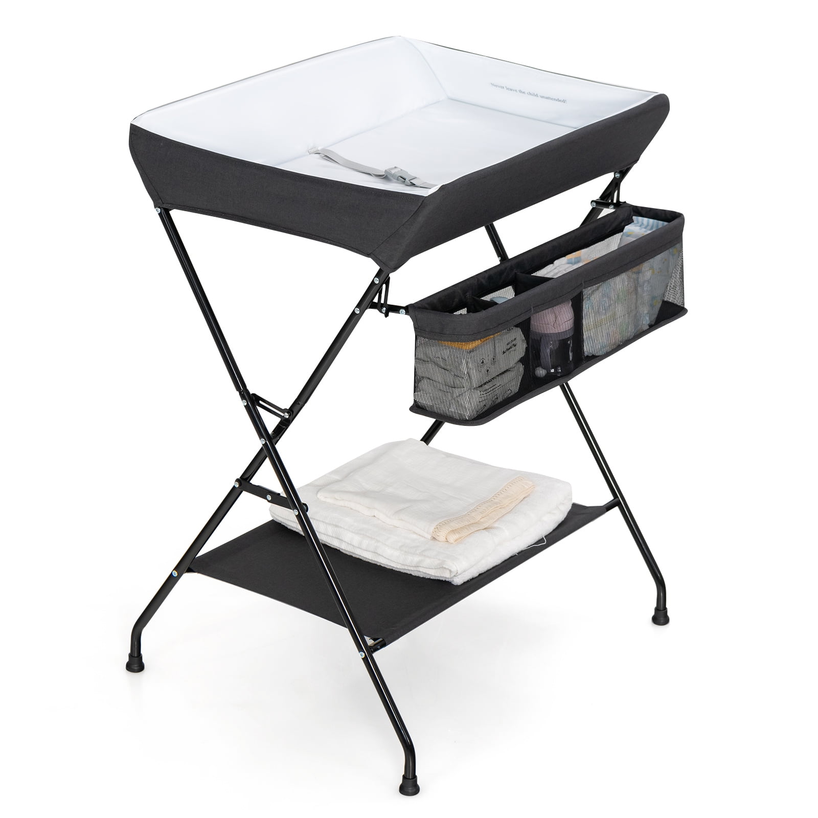 Infans Infant Baby Changing Table Folding Diaper Station Organizer w/ Storage